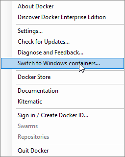 Switch to Windows containers…
